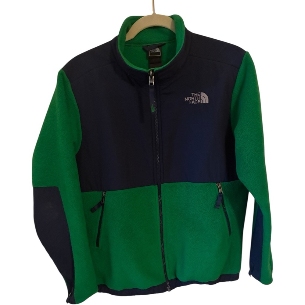 The North Face Denali Green and Navy Fleece Size 14/16 Large